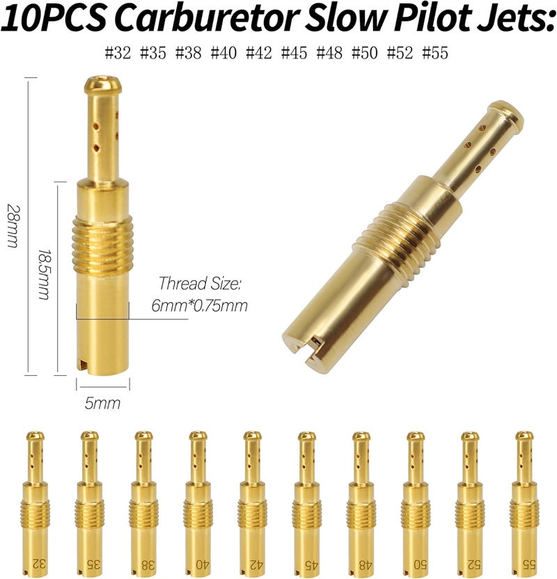 OXCANO 40PCS Carburetor Main Jet Kits, 30pcs Carburetor Main Jet # 100-178 & 10pcs Slow Pilot Jet # 32-55, Compatible with PWK Keihin OKO CVK KOSO PWK Carb, Replace SCL-2018090002-ZH-T-01 - Image 2